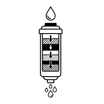 Water Filter Cartridge Line Art Icon