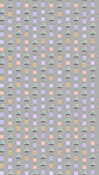 Shopping bag and cash register pattern