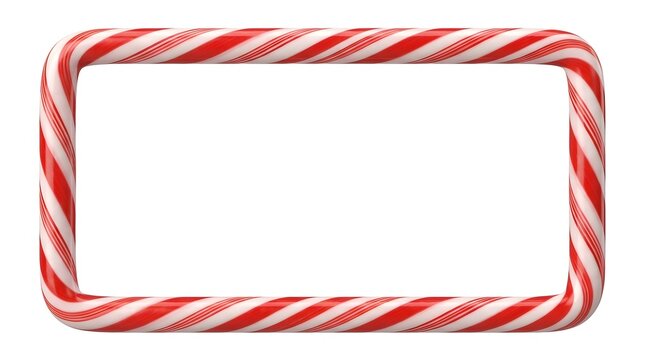 Candy cane frame isolated on white background