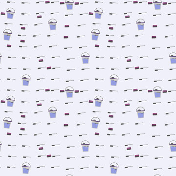 Seamless pattern of cleaning tools