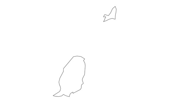 Grenada outline map with island shapes for caribbean geography and infographic design.
