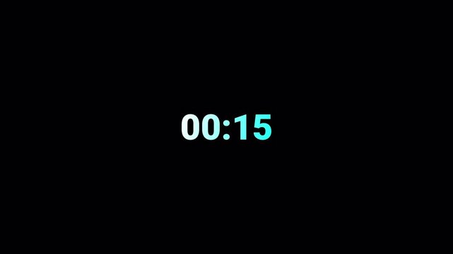 Twenty seconds countdown timer animation from 20 to 0 seconds on transparent background, 20 sec gradient countdown timer with alpha channel, 20 second countdown timer animation in 4k.