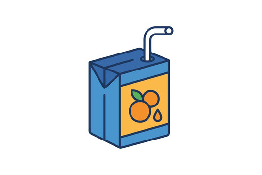 Orange Juice Box Vector Illustration