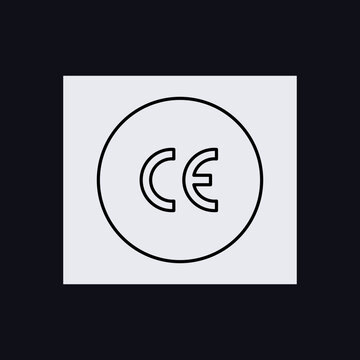 CE mark icon in circle vector 