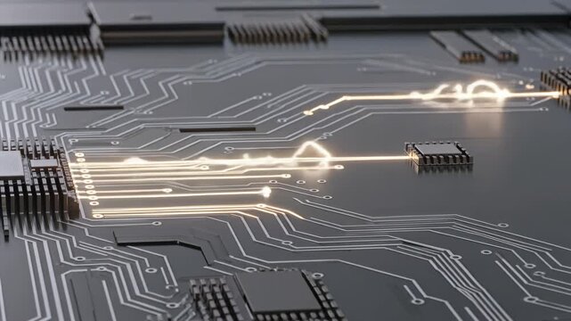 Circuit board traces surrounding electronic components