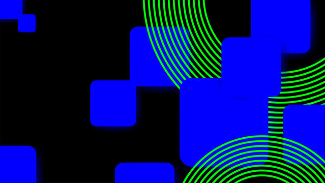 Blue and green abstract banner with a circular geometric shape background. Modern futuristic hi-technology concept. Vector illustration
