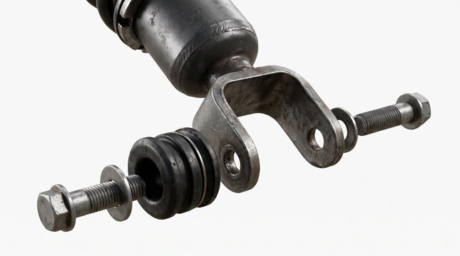 Lower Mount Fork - 3D illustration of Close-up view of the lower mount fork of a shock
absorber