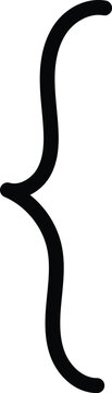 Abstract black graphic element with smooth curves on a white background.