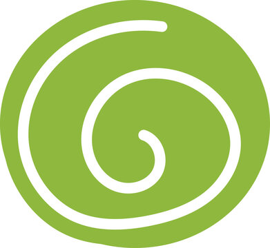 Abstract green circle with a white spiral design
