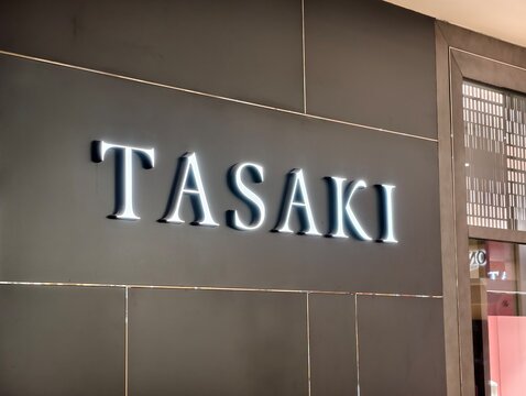 Shanghai, China-Jan.13th 2026: TASAKI brand logo store sign