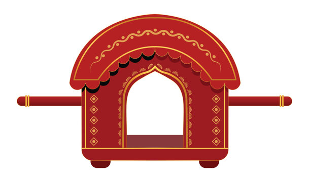 Royal Indian Wedding Doli Palki Palanquin Vector