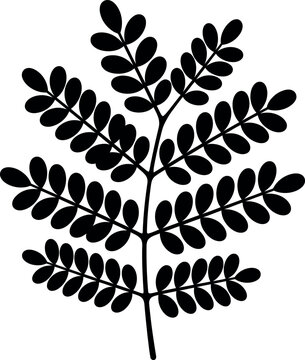 Sacred bilva bael leaves branch silhouette vector illustration for Durga Puja festival and Shiva worship