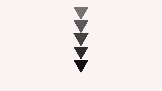Down Arrow Back Symbol Animation for Interface, White Background.4K Video