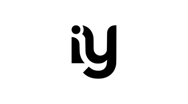 Title: Lowercase iy Black Monogram Logo Design Vector