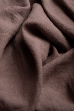 Soft draped dark chocolate brown linen fabric