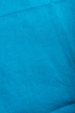 Turquoise Blue Linen Fabric Texture Background