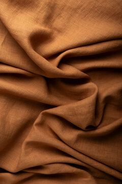 Terracotta Linen Fabric Texture Background