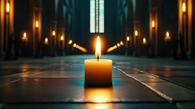 Candlelit Church Interior