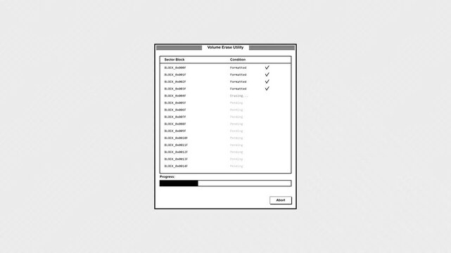 Digital software installation interface progress bar screen