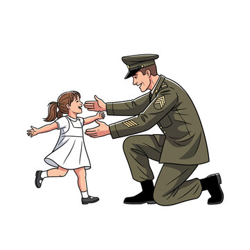 Soldier Hugs Daughter Upon Return Home