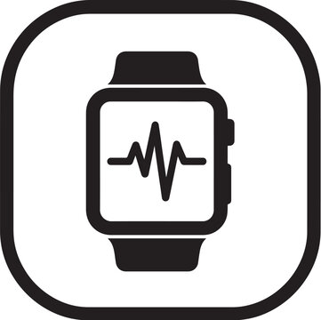 Smartwatch heart rate fitness tracker health monitor vector icon   