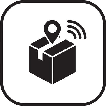 Package tracking location delivery wireless vector icon   