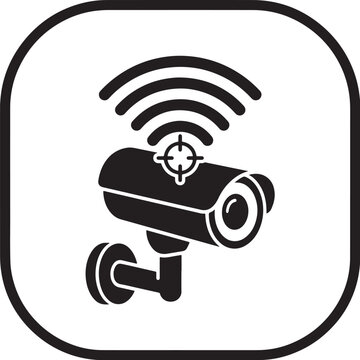Wireless security camera surveillance cctv target vector icon   