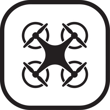Drone quadcopter aerial photography technology flight vector icon