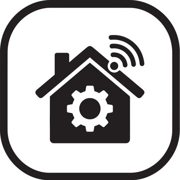 Smart home automation wireless connectivity house vector icon