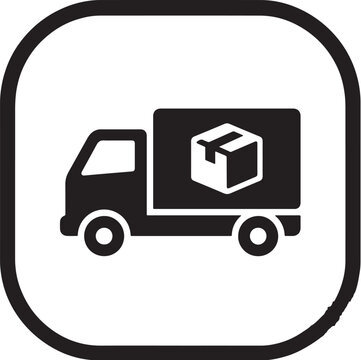 Delivery truck cargo shipping logistics package vector icon