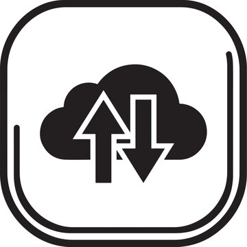 Cloud computing upload and download data sync vector icon   