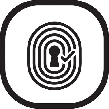 Biometric fingerprint security verification vector icon