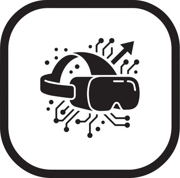 Virtual reality headset digital technology futuristic cyber vector icon
