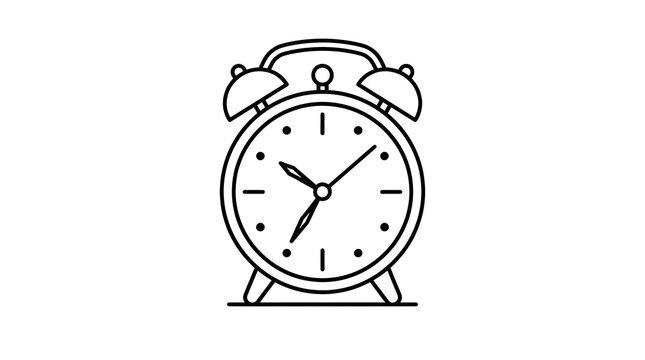  Minimal Alarm Clock Outline Vector Illustration