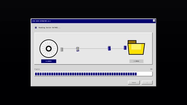 Data processing software interface screen recording