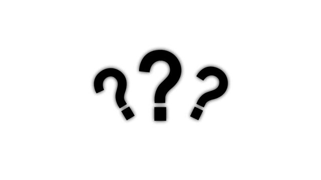 Question mark icon animation. pop up question mark flat and alpha looping question mark 4k motion graphics video.