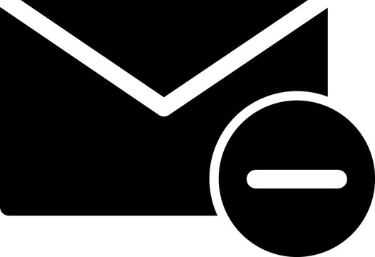 Email message with minus icon representing delete or remove mail feature for inbox management