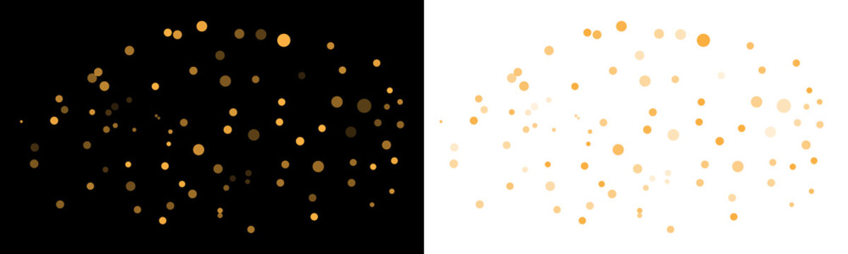 Gold glowing circles pattern illustration isolated on transparent background
