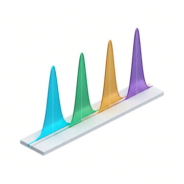 3D Chromatographic Peaks Separation Retention Time Curve Concept