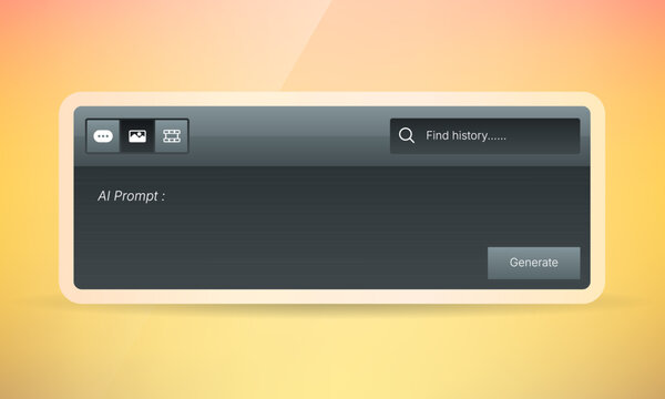 Modern AI Image Generator Panel UI Mockup with Prompt Input
D