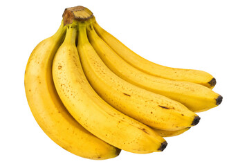 A fresh bunch of ripe yellow bananas isolated on a clean white background for food photography © Sapphire