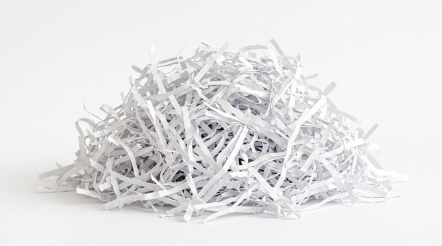 Pile of shredded white paper