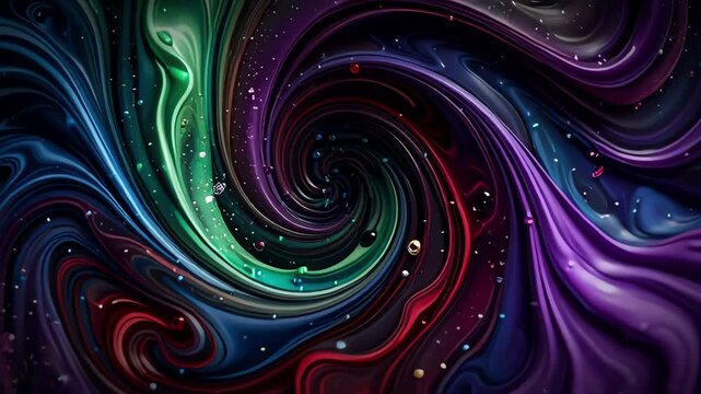 Slow push-in on a swirling color gradient featuring rich jewel tones, creating an immersive and captivating visual experience perfect for artistic projects