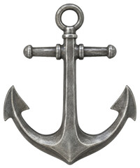 A classic metal ship anchor isolated on a clean white background for nautical design projects © Sapphire