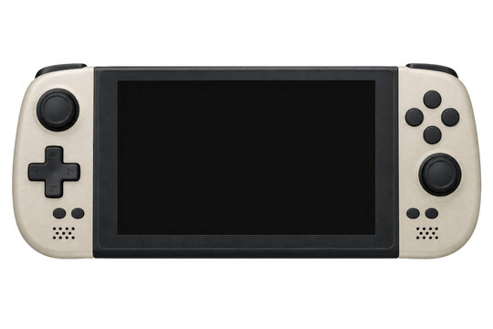 Portable handheld gaming console with a blank screen isolated on a clean white background