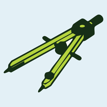 Isometric drawing compass divider vector illustration