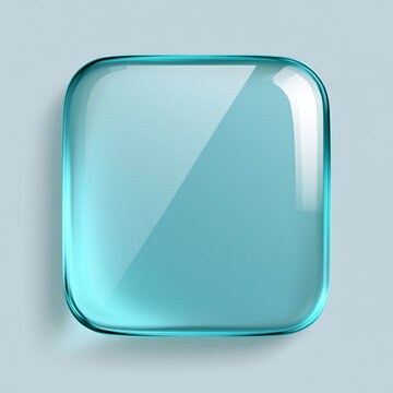 Glossy blue glass square buttons