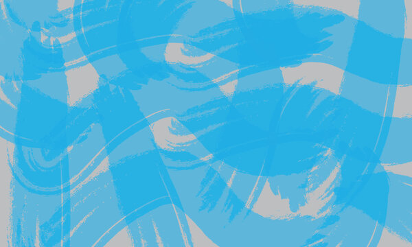 Dynamic composition featuring bold blue strokes creating fluid artistic movement.

