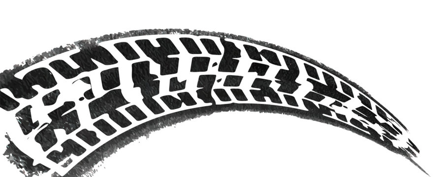 Grunge PNG set of circular tire tread frames with car and motorcycle patterns. Black PNG wheel borders for auto designs. Use this tyre PNG track set on a white background.