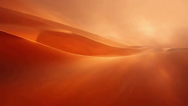 Tracking shot moving horizontally across a stunning gradient of orange shades, highlighting the interplay of light and color in a serene motion
